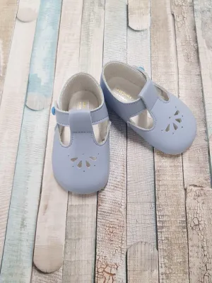 Baby Boys Light Blue Petal Pram Shoe