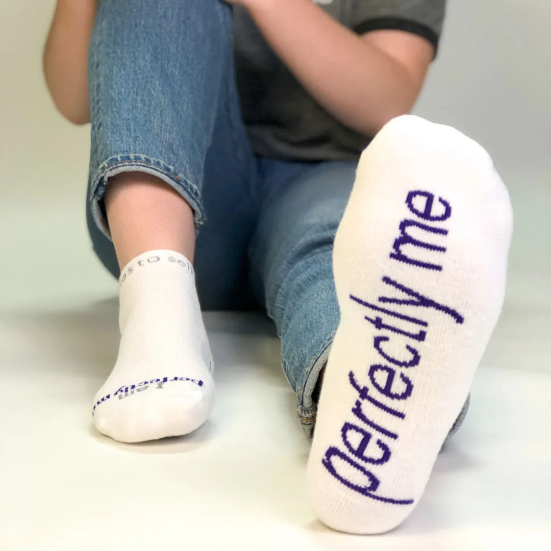 I am perfectly me™ white low-cut socks