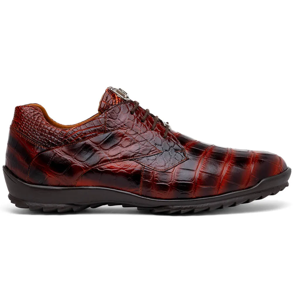 Marco Di Milano Vulcan Rustic Cognac Alligator Sneakers