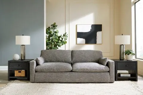 Modern 2 Cushioned Sofa in Greige