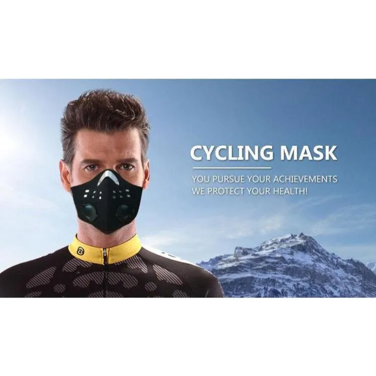 Respirator Cycling Mask with Carbon N99 Filters, Washable Neoprene, Patterns