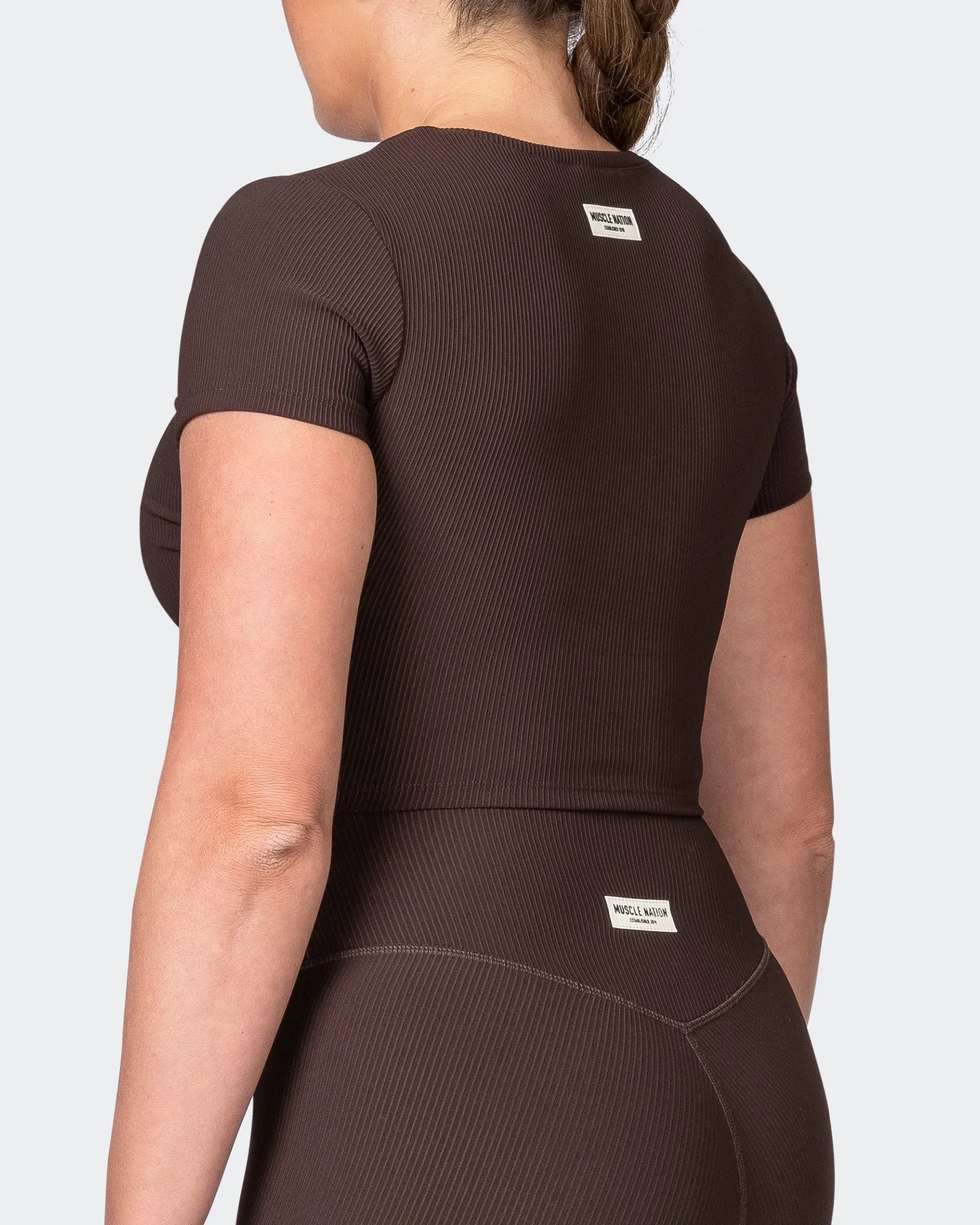 Rival Cropped Rib Top - Cocoa