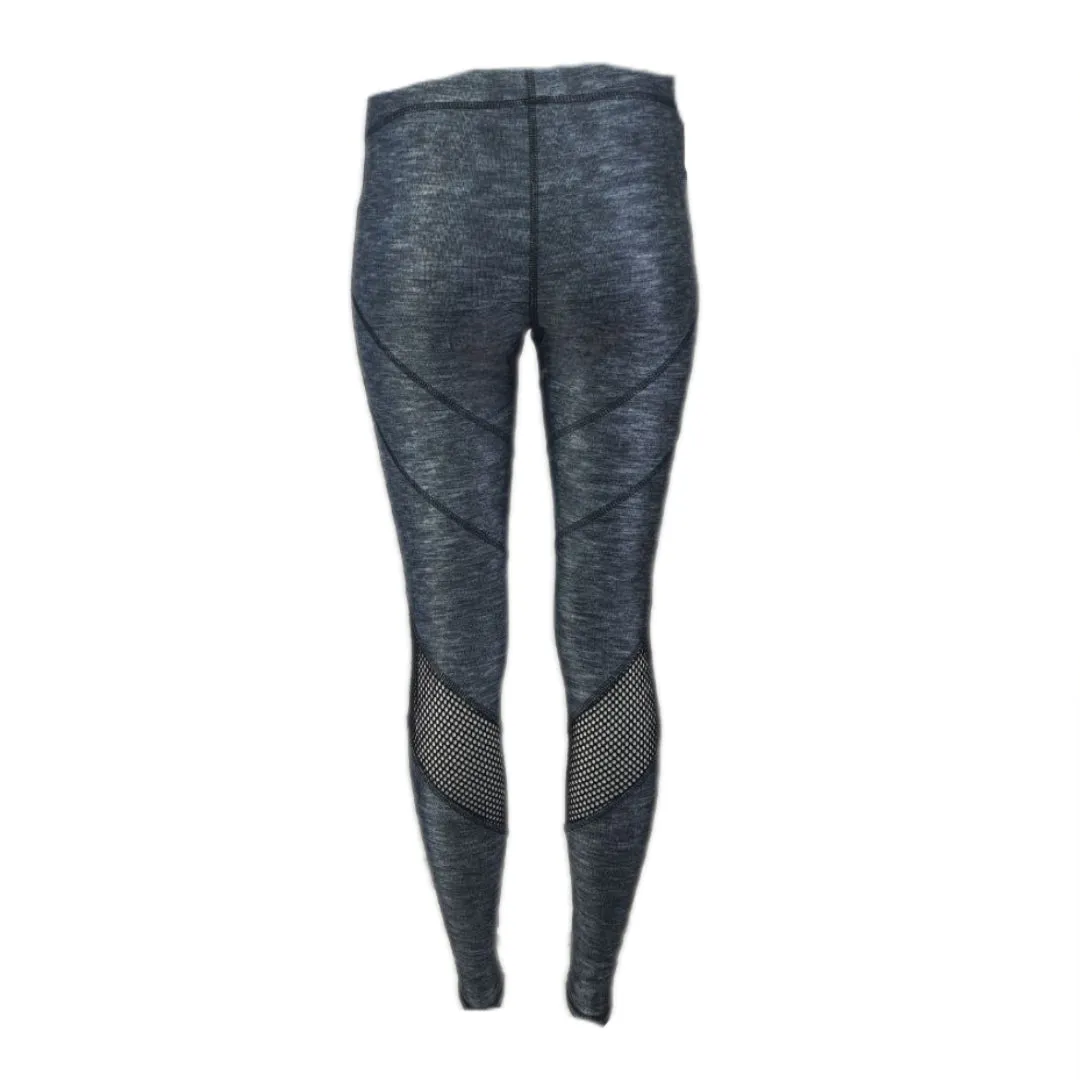 TEREZ Women's Grey Heathered Varsity Leggings #421021001 Large NWT