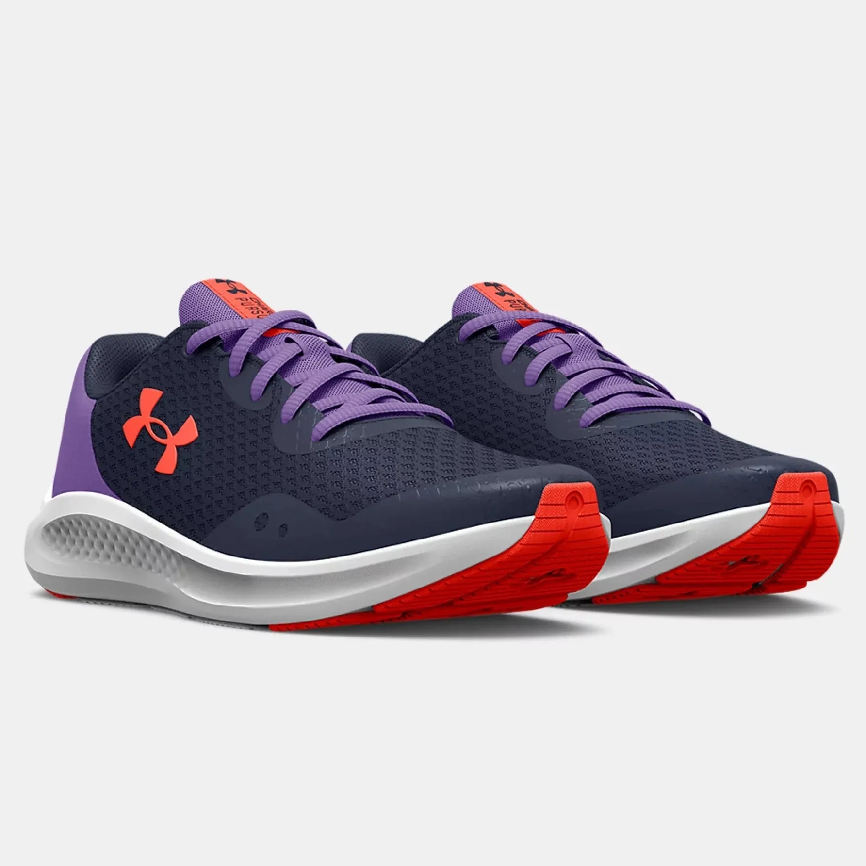 Under Armour Utility Blue/Vivid Lilac/Electric Tangerine Charged Pursuit 3 Youth Sneakers